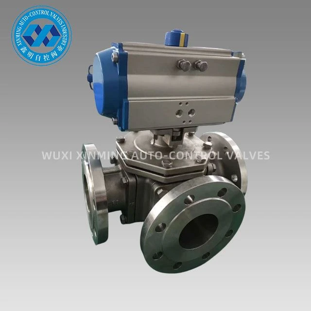 Pneumatic Actuator Flans Tee Ball Valve