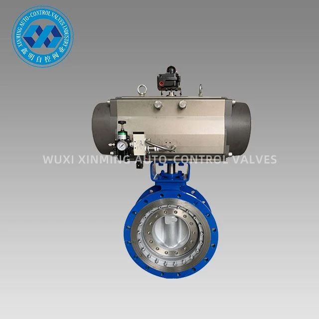 Pneumatic actuator Þrí-sérvitringur fiðrildaventill