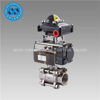 Pneumatic 3PC Ryðfrítt stál kúluventill