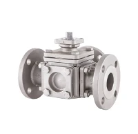 Þriggja leiða kúluventill með 180 gráðu snúnings pneumatic stýrisbúnaði