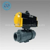 Tvöfaldur leikandi pneumatic stýrivél kúluventill