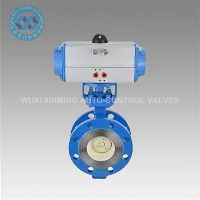 Duglegur pneumatic flansed Butterfly Valve Nákvæm vökvareglugerð