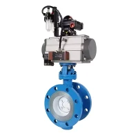 Þrífaldur sérvitringur pneumatic fiðrildaventill