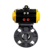 Ný komu PVC flans fiðrildi loki með pneumatic stýrivél